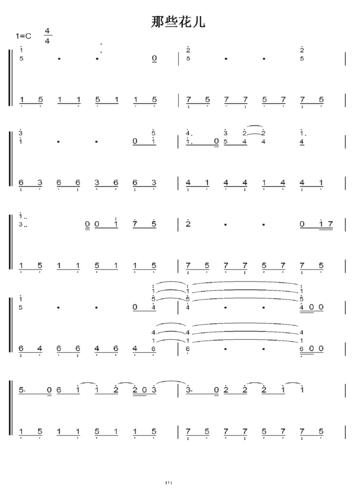 那些花儿--范玮琪 c大调 初学简易版 钢琴双手简谱 钢琴谱