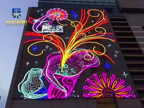 圣诞灯画 圣诞墙画 灯饰画 商场楼盘酒店节日亮化工程墙体装饰灯