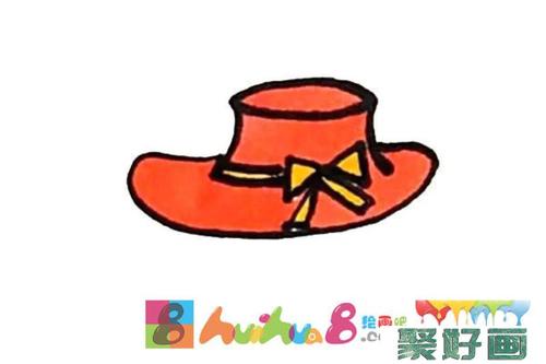 红色女帽子简笔画步骤图文教程怎么画简笔画教程
