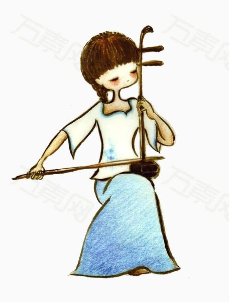 拉二胡的女孩