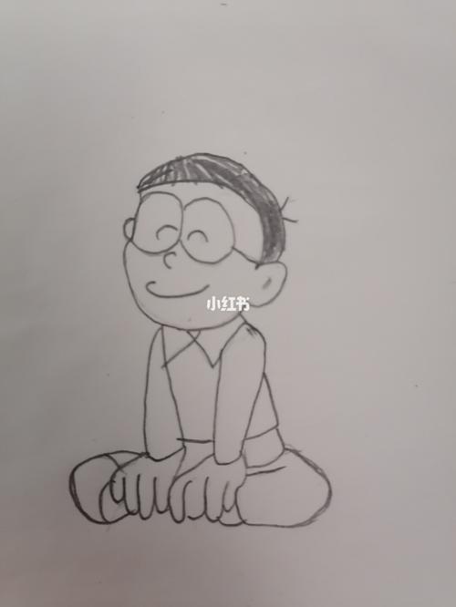 可爱的大雄含教程哟_绘画_文化_绘画