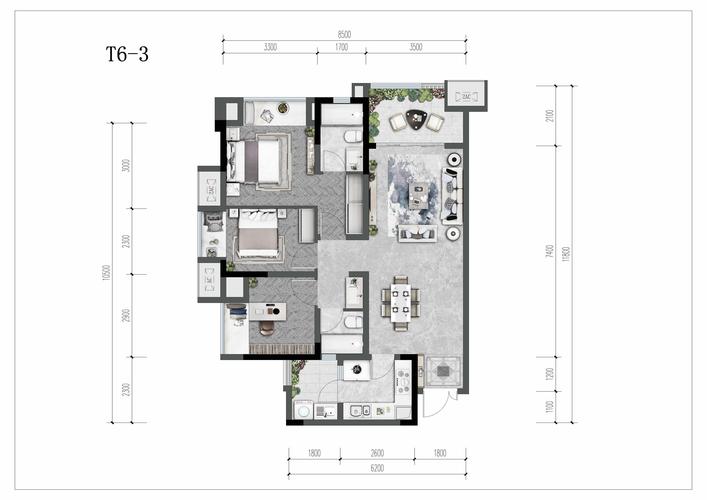 重庆蓝光悦江府3室2厅2卫户型图-重庆楼盘网