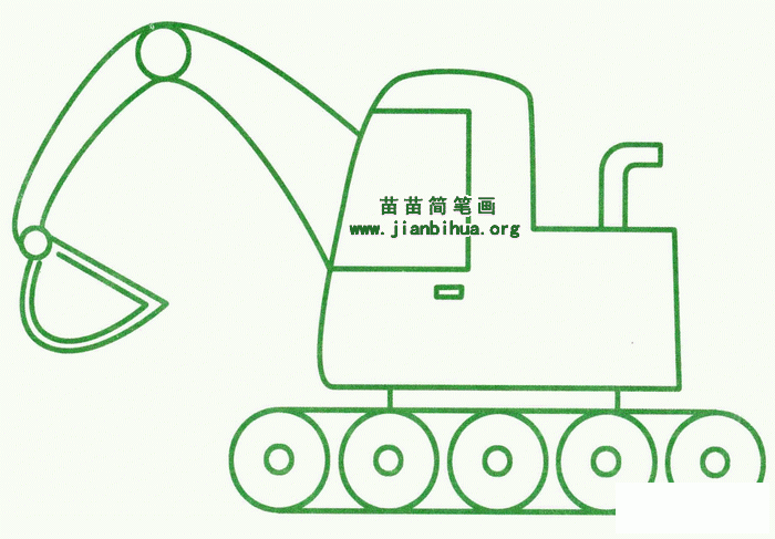 挖掘机简笔画图片,画法