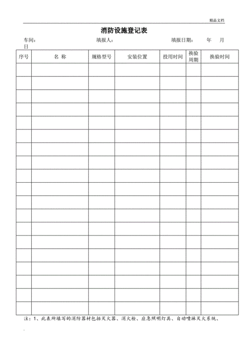 消防设施登记表doc2页