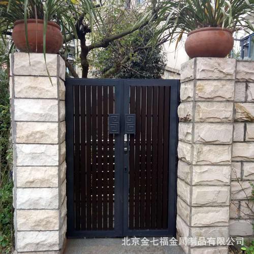 热卖极简风格铝艺院子大门镂空铝合金庭院平开门别墅