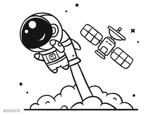 宇航员发射基地简笔画