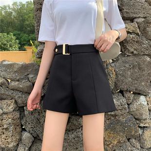 口袋黑色短裤子潮200斤2020夏季胖mm韩版显瘦a字阔腿裤大码外穿裤