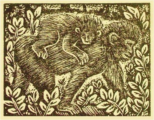 转载日本版画动物版画作品