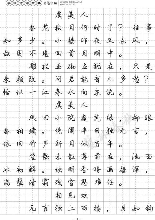 李煜诗词集硬钢笔字帖 瘦金簪花小楷书行书行楷隶书柳体启体繁体_7折