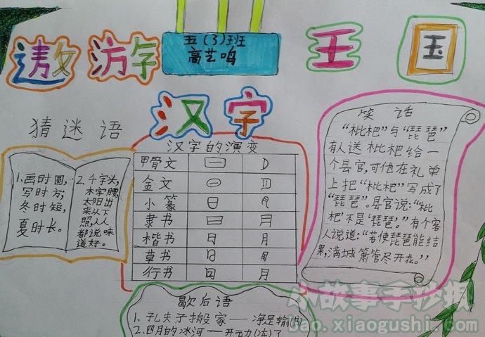 走进中国汉字_汉字手抄报
