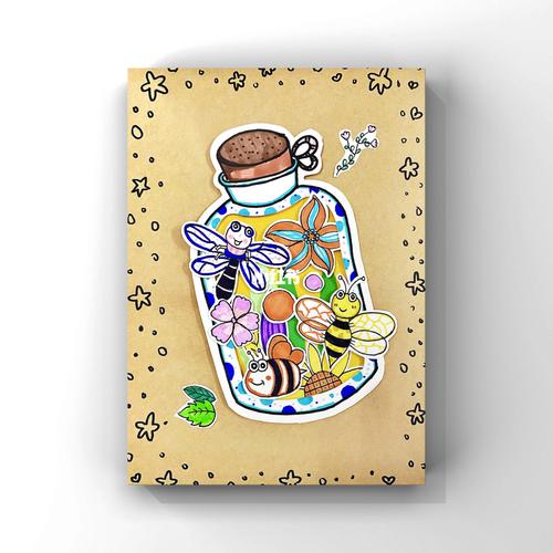 创意儿童画·74《瓶子里的春天97》·立体画_春天