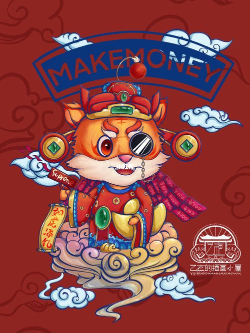 十二生肖虎年插画来啰!_插画_绘画_人文_绘画