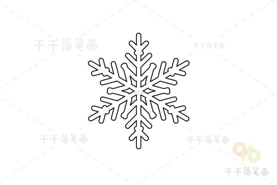 趣味简笔画画漂亮的雪花