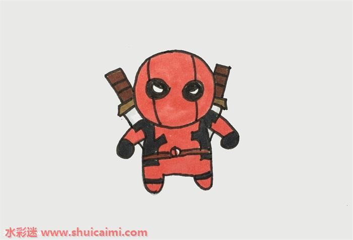 死侍简笔画的画法步骤图解