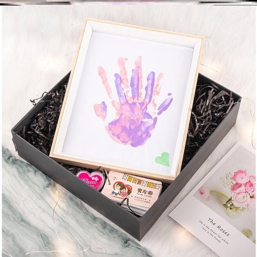 情侣手印相框diy相册创意手工涂鸦画板彩色纪念定制简约个性现代