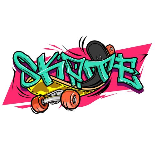滑板 涂鸦 字