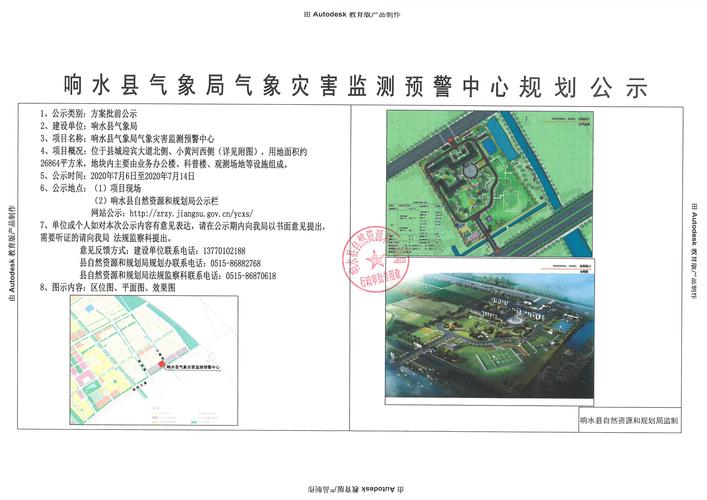 响水县气象局气象灾害监测预警中心规划公示