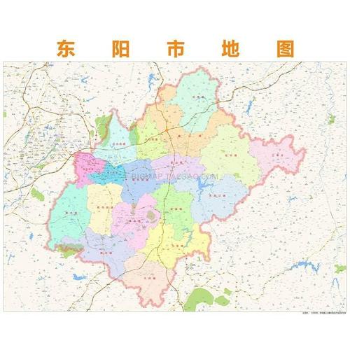 东阳市行政区划地图2021高清定制城市交通卫星影像办公会议室挂图