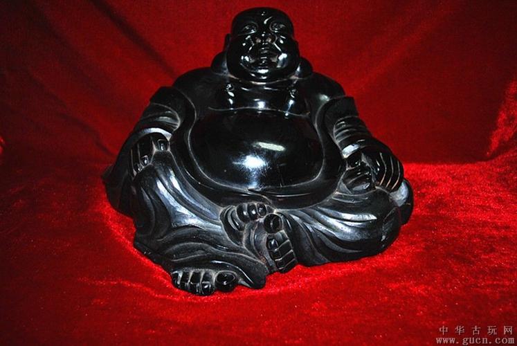 难得一见的天然煤精,煤玉弥勒佛