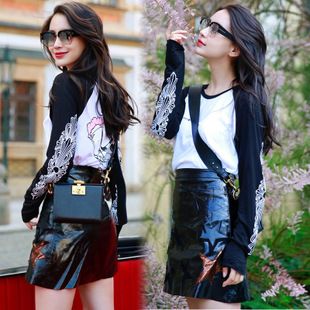 angelababy杨颖明星同款2017秋装新款韩版宽松上衣长袖印花t恤女