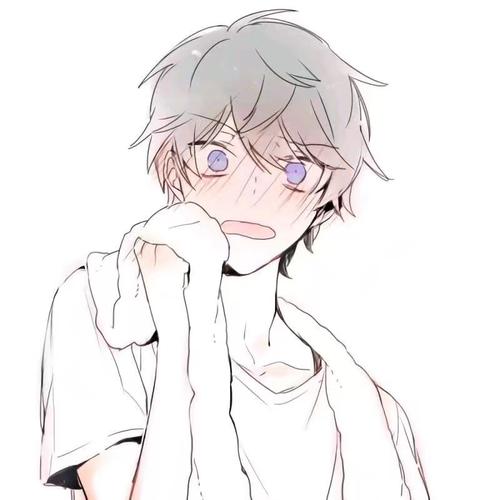 白色背景男生漫头