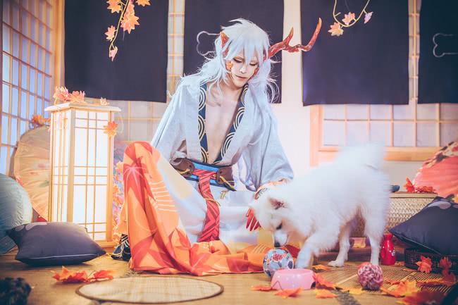 《阴阳师手游》cos:茨木童子and银狐犬,挚友挚友你看