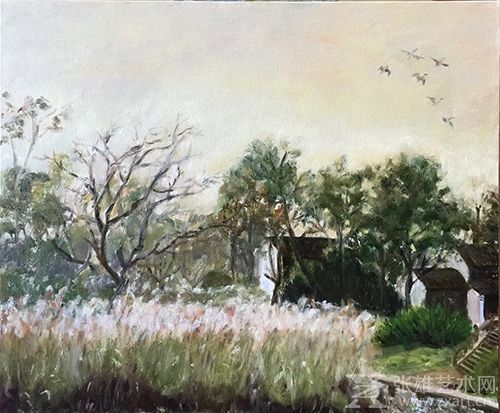 杭州西溪湿地秋色 布面油画 50cm×60cm 2015年