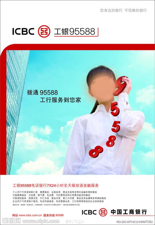 电子银行 工银95588海报 (人物背景合层)图片