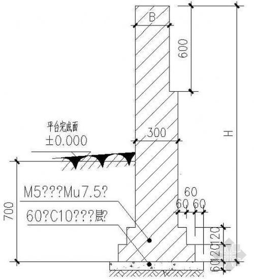 砖砌挡土墙大样