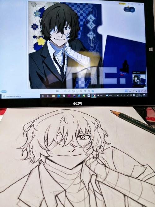 文野病 | 水彩手绘双黑之太宰治黑暗时代_水彩画_手绘