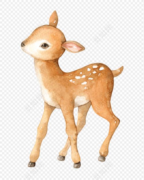 黄色卡通手绘小鹿矢量图片