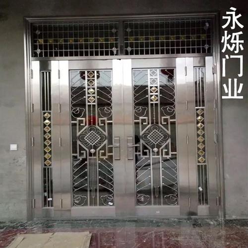 永烁不锈钢门304不锈钢防盗门大门双开门乡村安全门车库门单门