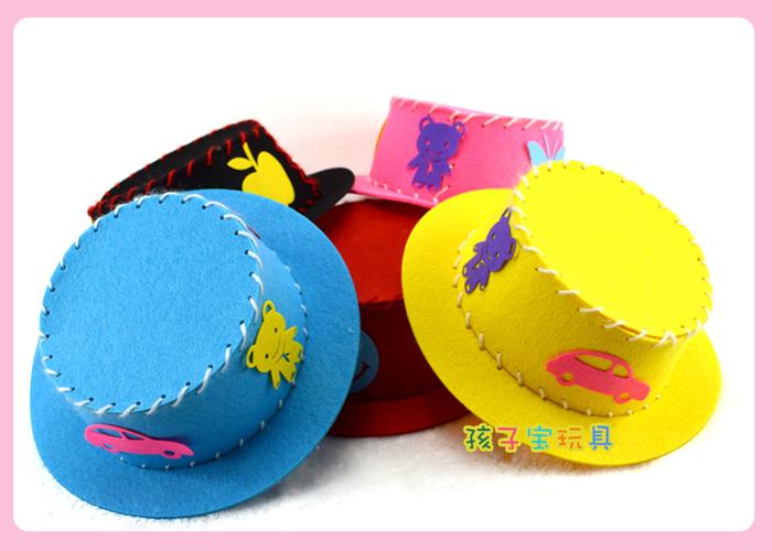 5款包邮无纺布帽子儿童手工制作幼儿园diy材料创意粘贴节目道具