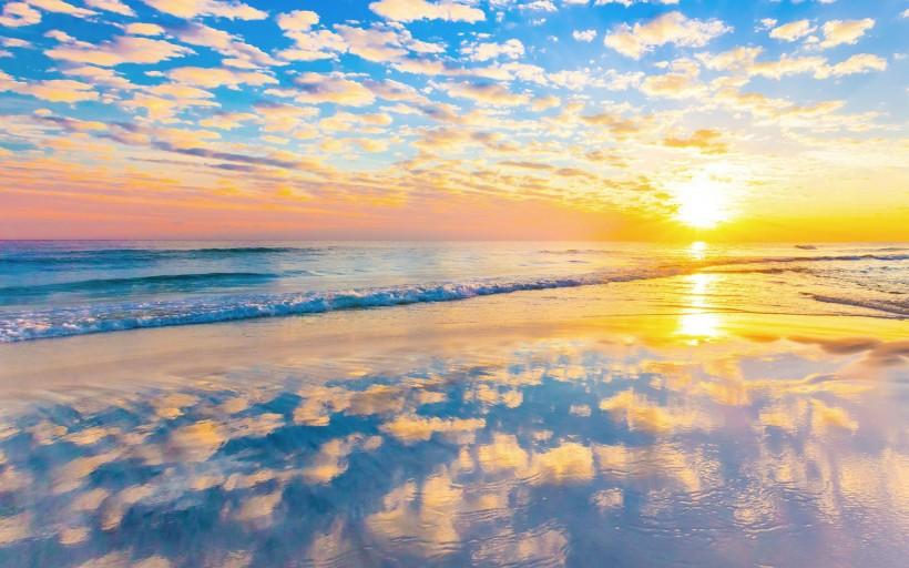 海边夕阳黄昏唯美风景桌面壁纸图片第8张