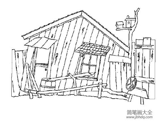 乡村的房子_风景简笔画-简笔画大全