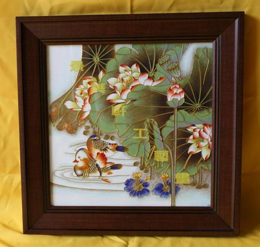 jmx010深圳景泰蓝画 景泰蓝工艺画 景泰蓝珐琅画 鸳鸯