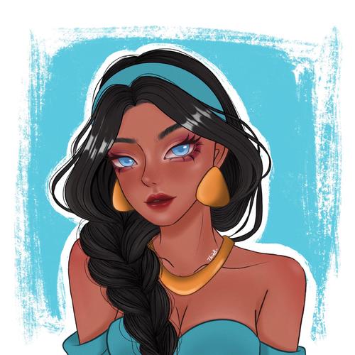 茉莉公主_手绘_头像_迪士尼公主_迪士尼怎么样_手绘头像_文化_绘画