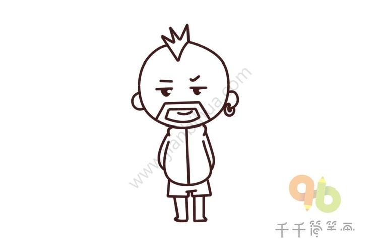 杀马特小哥简笔画