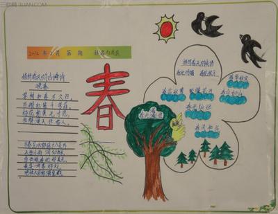 家里的春天的手抄报 春天的手抄报