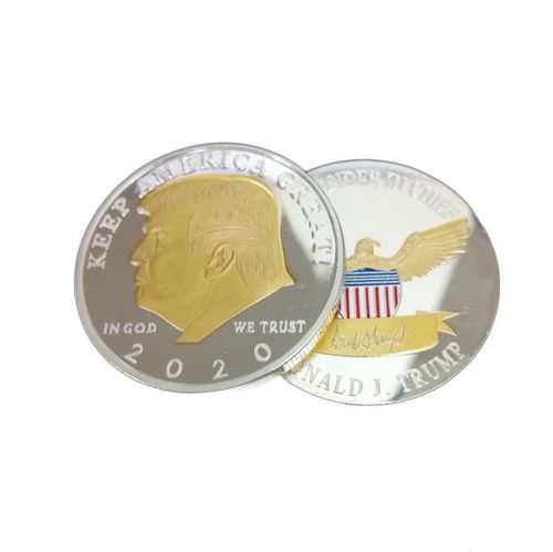 外贸特朗普纪念币 2020年川普头像飞鹰金银硬币