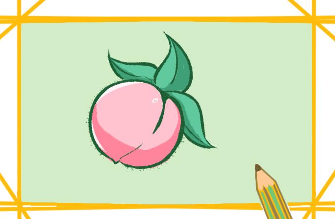 粉色的桃子简笔画要怎么画