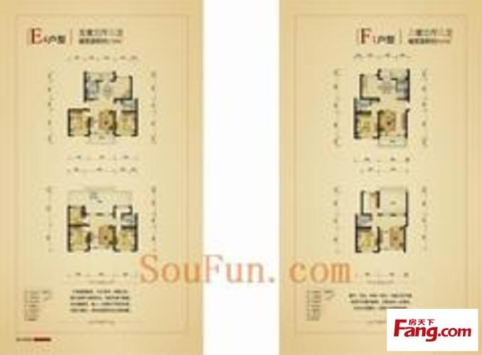 天都城天泉苑户型图e4和f1户型