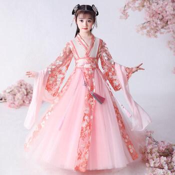 迪士尼disney樱花公主女童汉服春秋2021新款儿童古装超仙中国风大童