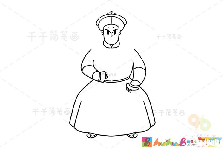 简单又可爱的人物简笔画图片,古代人物简笔画,人物简笔画,光绪简笔画