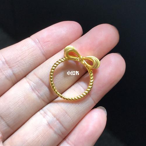 足金999蝴蝶结03戒指七彩拉丝黄金戒指_黄金戒指_足金_蝴蝶结_戒指