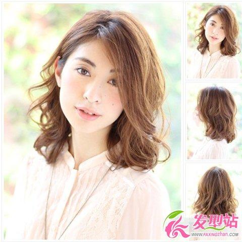 最新中发烫发发型图片女生