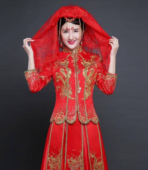 红盖头2017新款结婚盖头新娘中式刺绣红色古典秀禾服盖头喜帕流苏