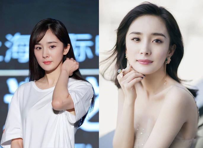 杨幂不同时期的双马尾造型像是两个人,还是没刘海更有气质