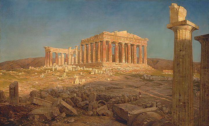 帕特农神庙(parthenon)位于希腊雅典卫城的最高处石灰岩的山岗上,是
