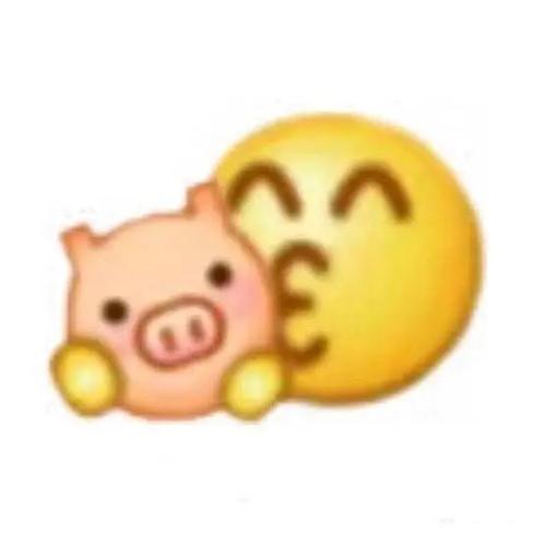 求一个小黄脸亲猪动图